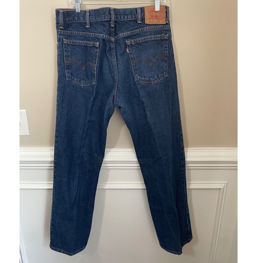 Levis 517 Bootcut Jeans Mens 36x31 (36x30 tag) Dark Wash Blue Denim 100% Cotton
